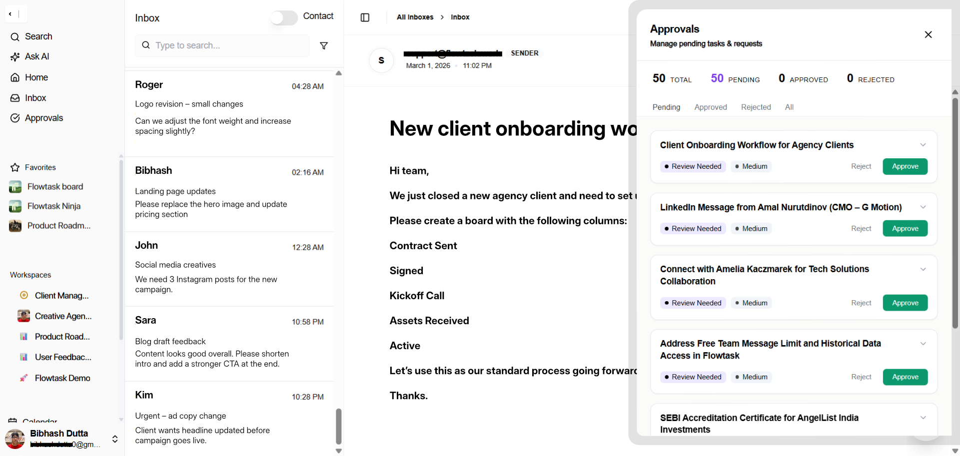 Flowtask AI Sales Copilot product screen